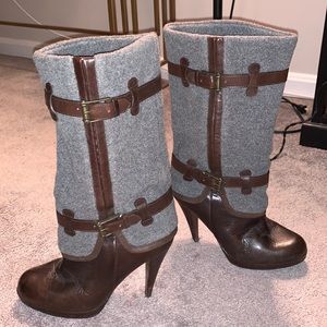 Brown heeled boots